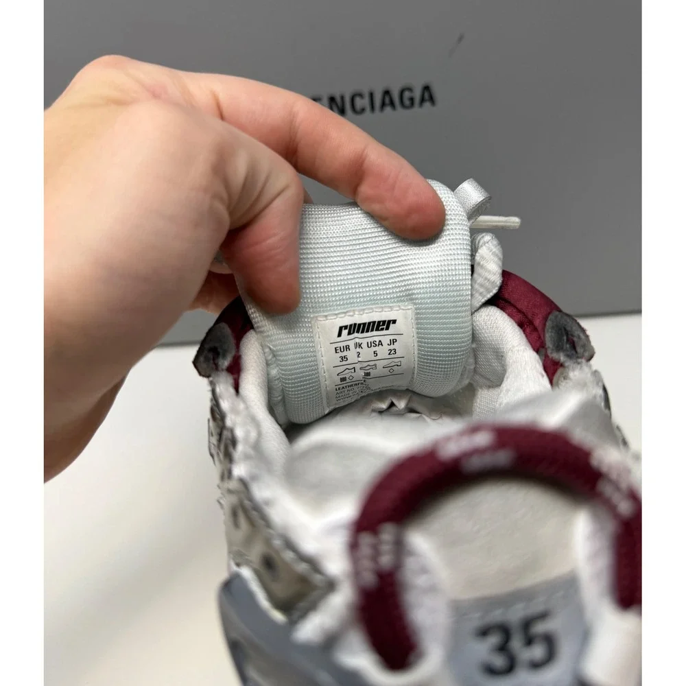 Balenciaga Runner Sneaker Burgandy Size 5 US 35 EU - Picture 7 of 10